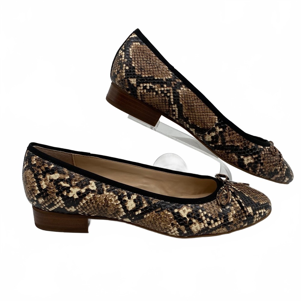 1901 Brown Black Snakeskin Ballet Flats | Women’s Regular US8